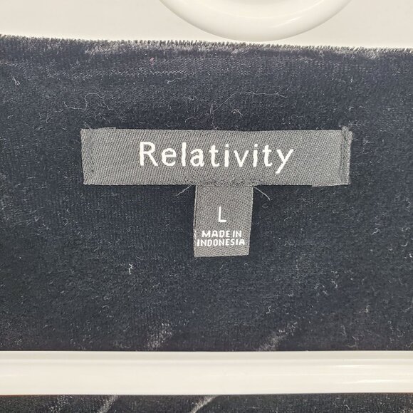 Relativity Black Velvet Waterfall Open Front Dark Fairy Winter Elegant Cardigan - Picture 7 of 9